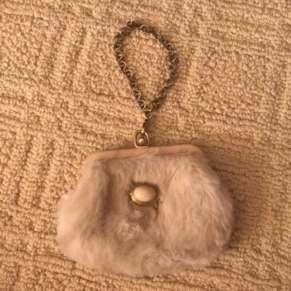 New Salvatore Ferragamo Fur Purse or wristlet